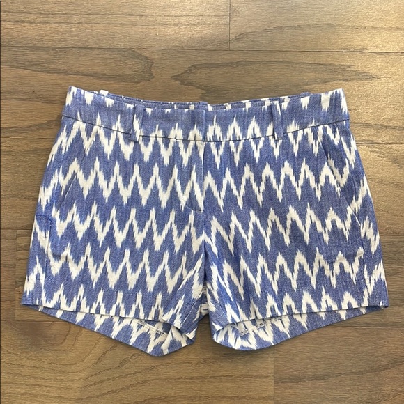 J. Crew Pants - J. Crew Blue and White Patterned Shorts - Size 2